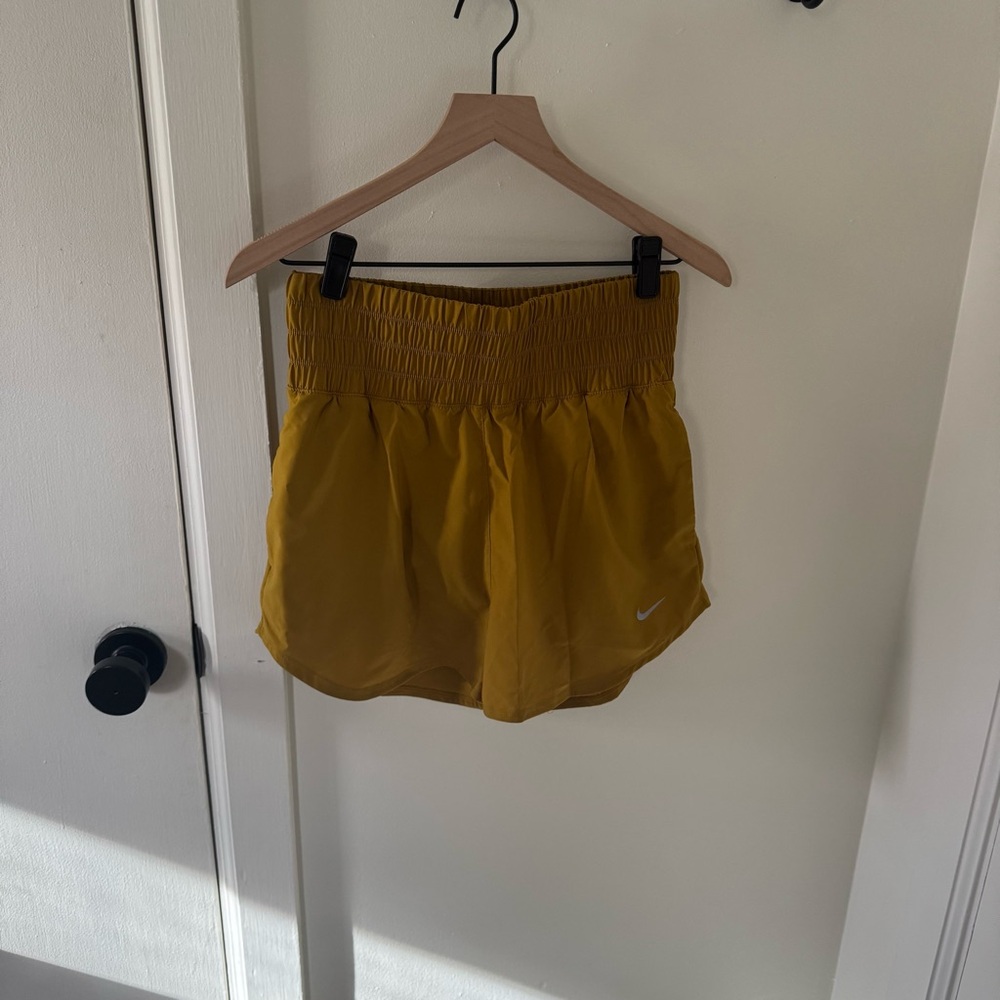 Nike Women's Mustard Yellow Athletic Shorts